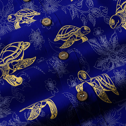 Turtle Hawaiian Long Sleeve Shirt for Men, Ocean Hawaiian Long Shirt - The Palmix