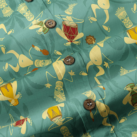 Tiki Mask Pattern Hawaiian Shirt, Floral Pattern Shirt - The Palmix
