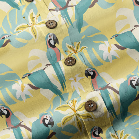 Tropical Parrot Summer Hawaiian Shirt, Colorful Parrot Flowers Pattern Hawaii Shirt - The Palmix