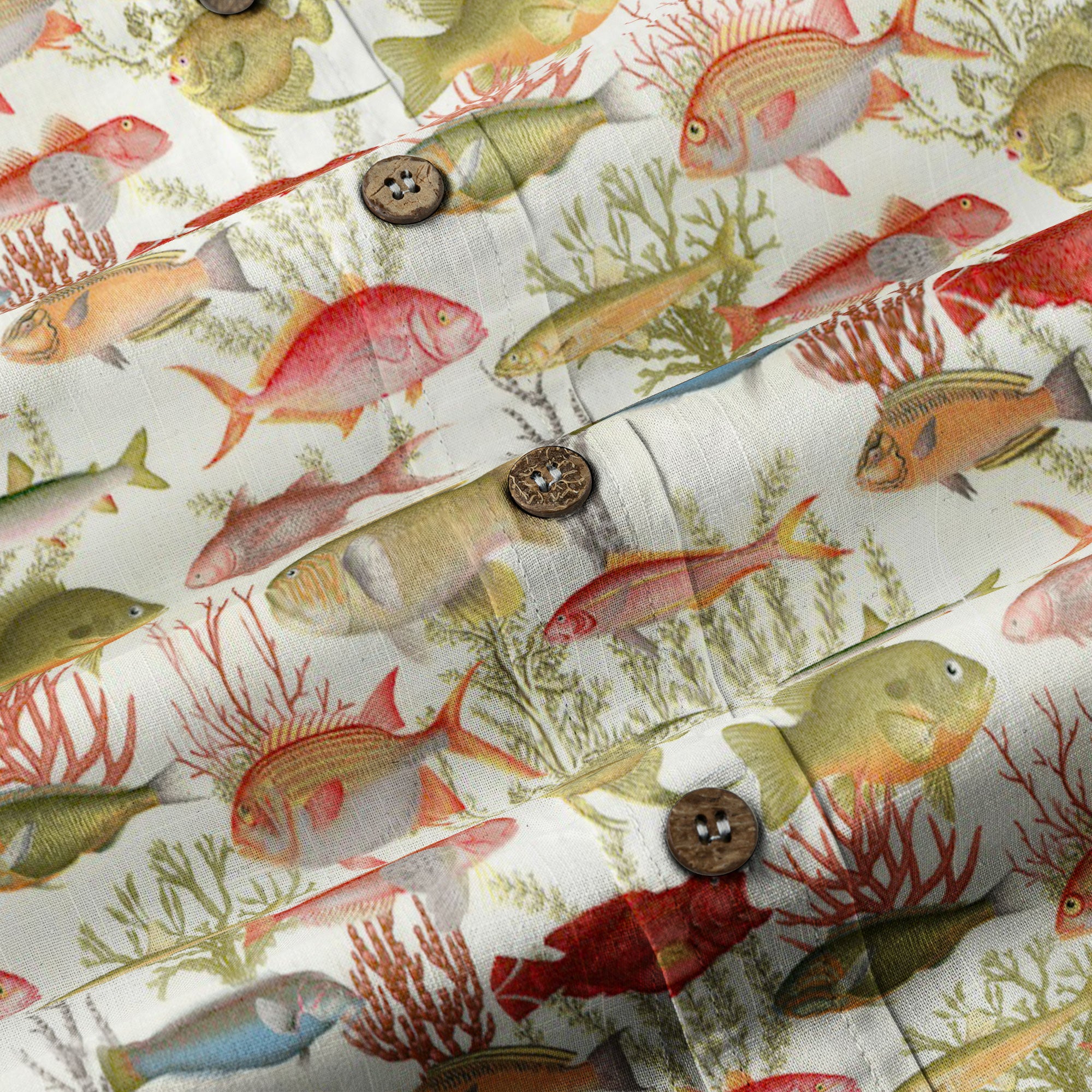 Sea Ocean Fish Women's Hawaiian Shirt, Sea Ocean Fish Print - The Palmix