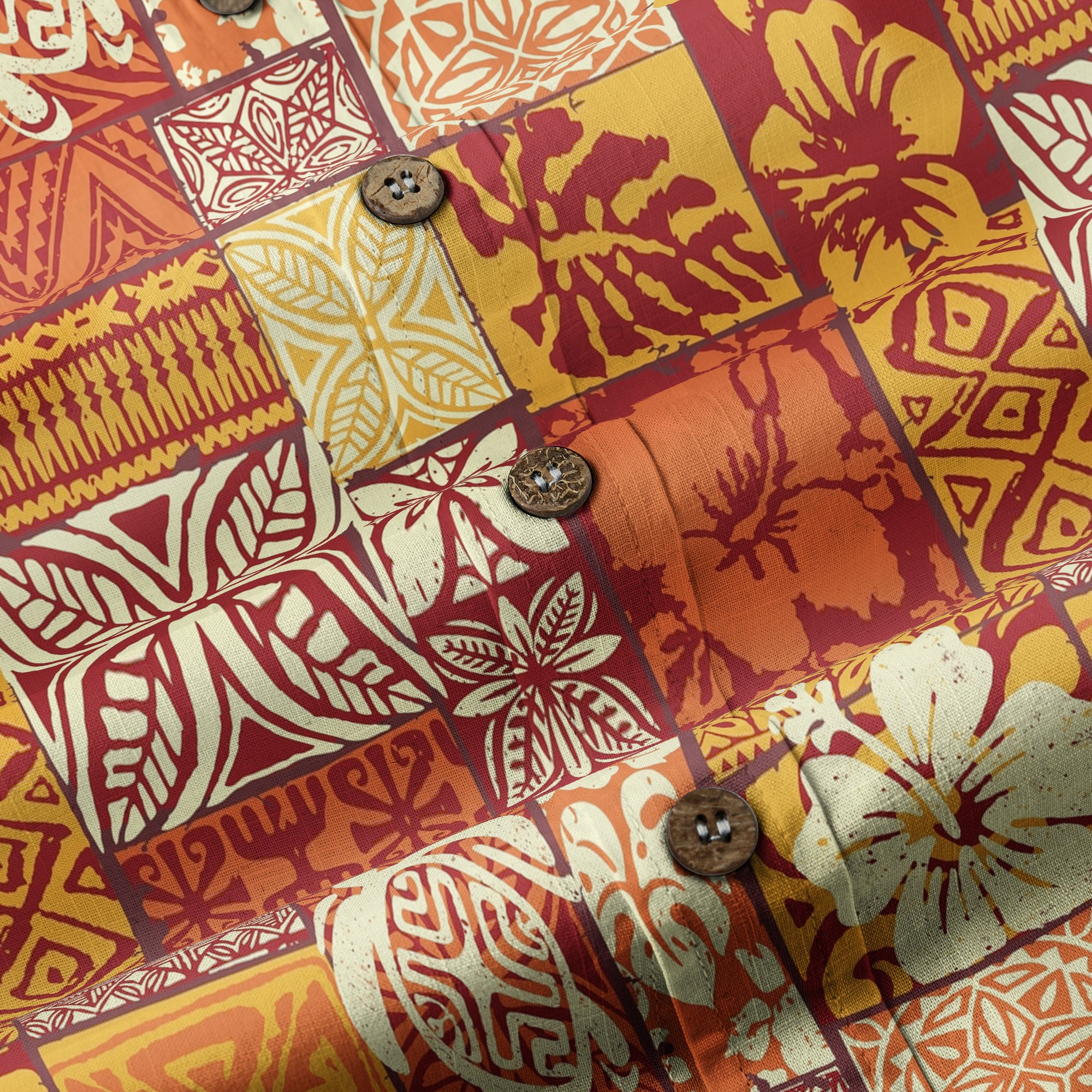 Maori Pattern Short Sleeve Luau Beach Aloha Hawaiian Shirt, Vintage Hawaiian Pattern Shirt - The Palmix