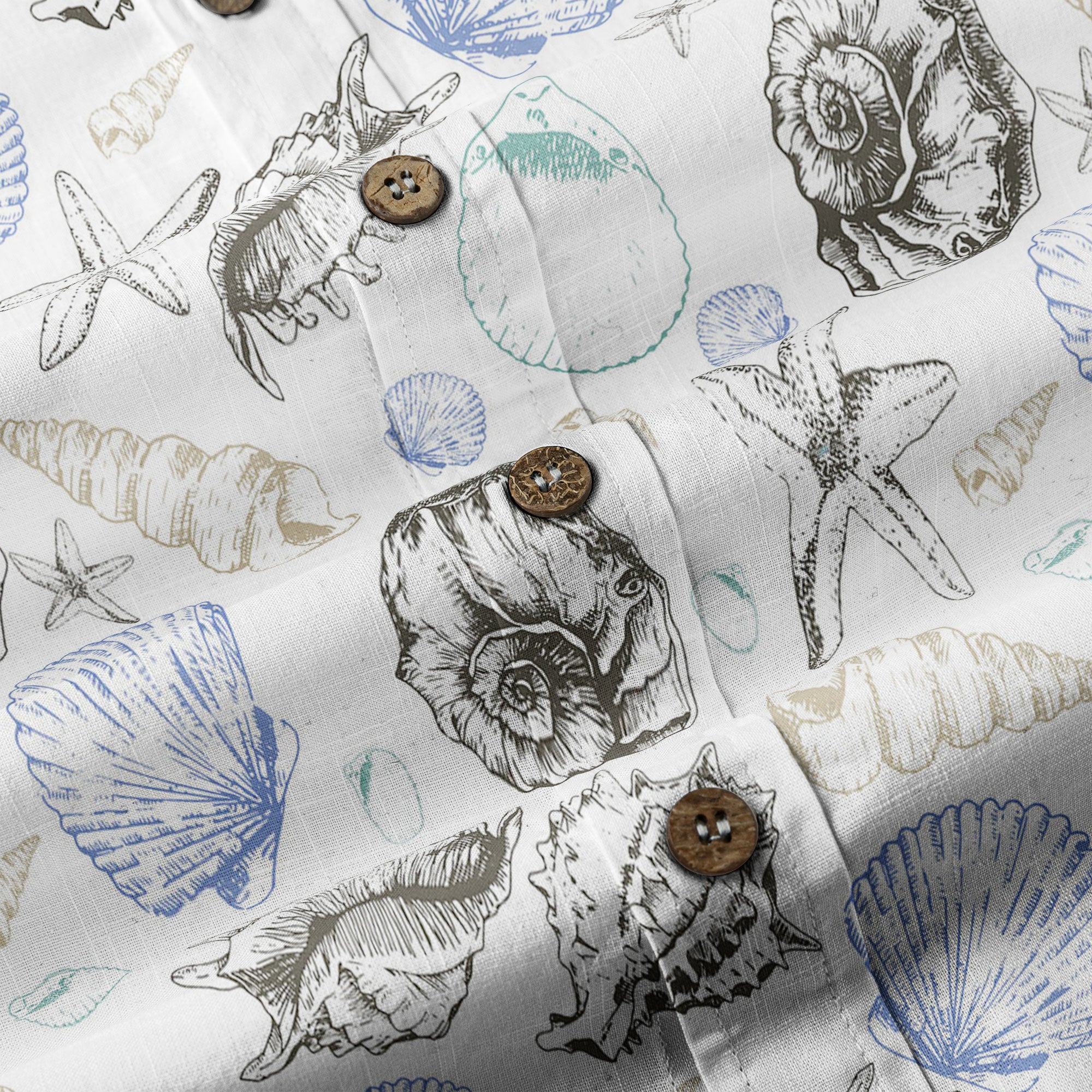 Sea Shells Animal Pattern Hawaii Shirt, Turtle Sea Shells Hawaiian Shirt for Men Women - The Palmix