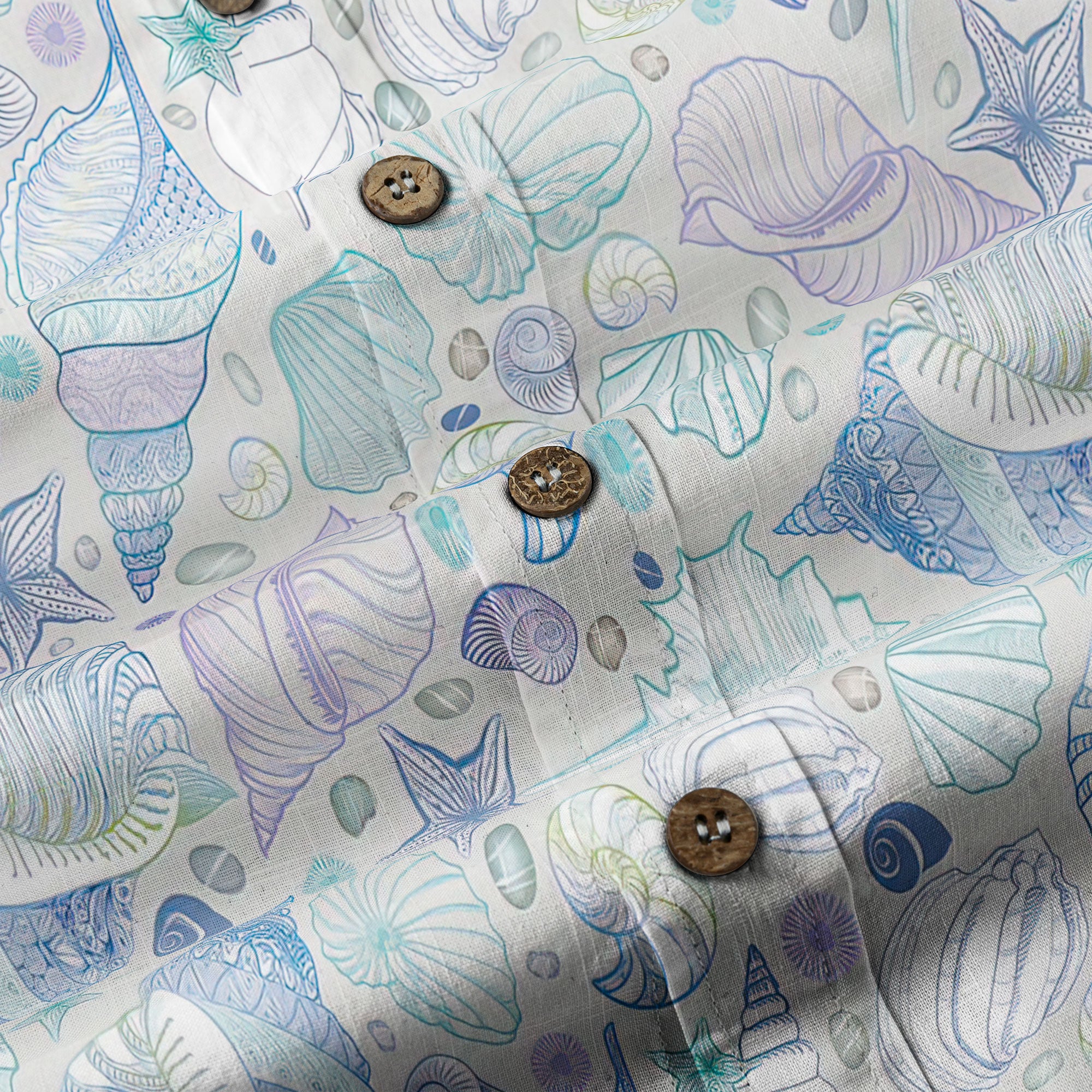 Sea Shells Animal Pattern Hawaii Shirt, Turtle Sea Shells Hawaiian Shirt for Men Women - The Palmix