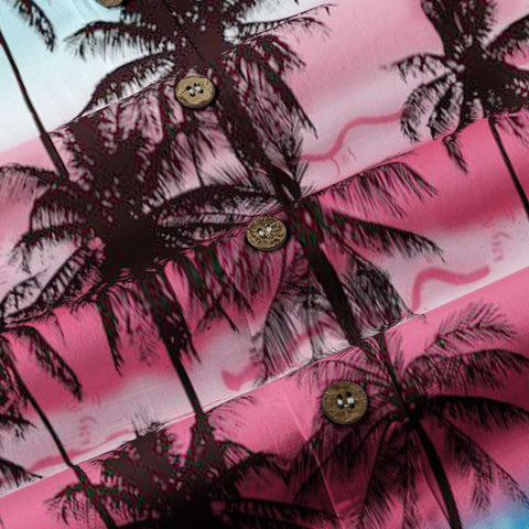 Sunset Trees Pattern Hawaii Shirt, Coconut Pattern Hawaii Shirt, Summer Beach Shirt - The Palmix