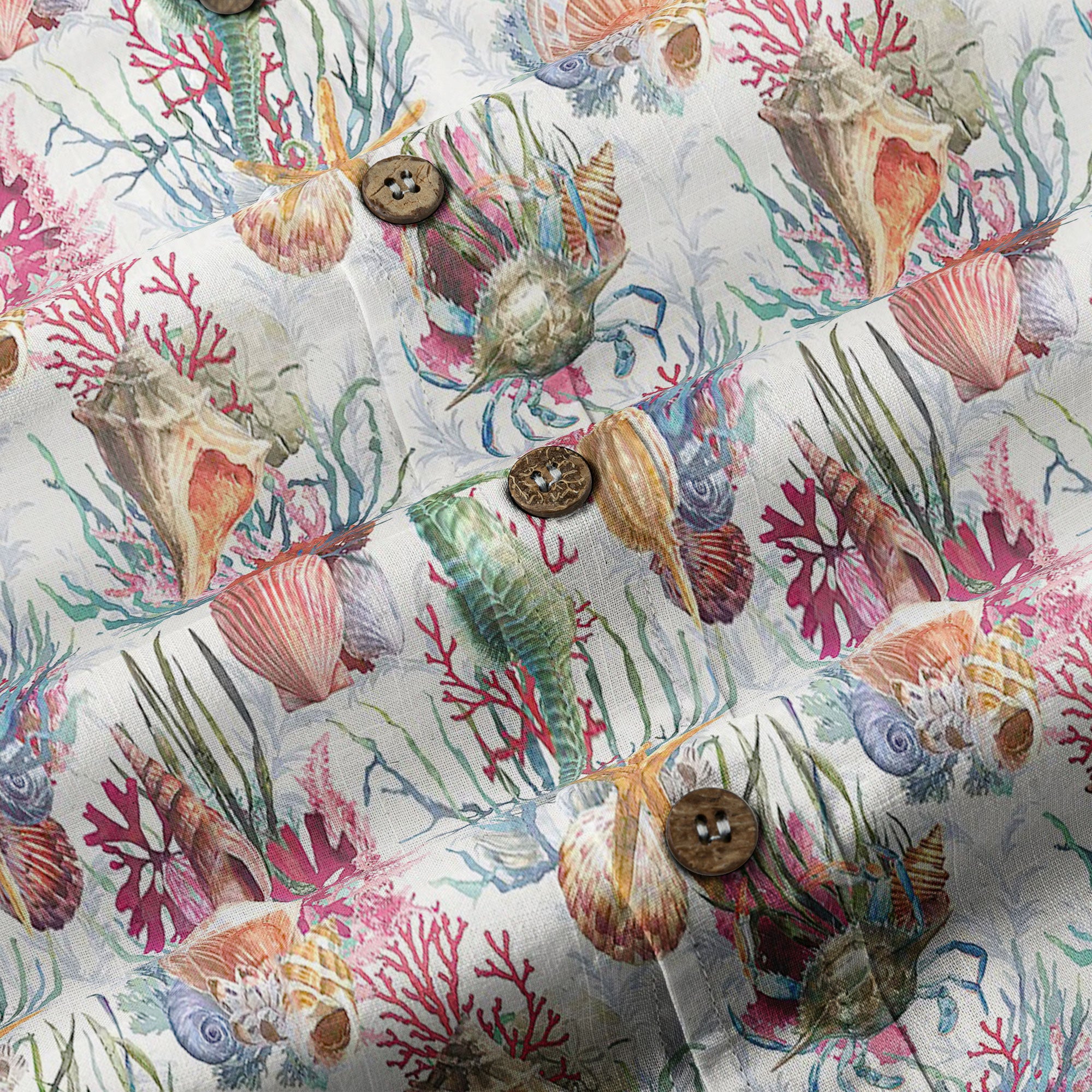 Ocean Animals Hawaiian Button Up Long Sleeve Shirt, Sea Hawaii Shirt - The Palmix
