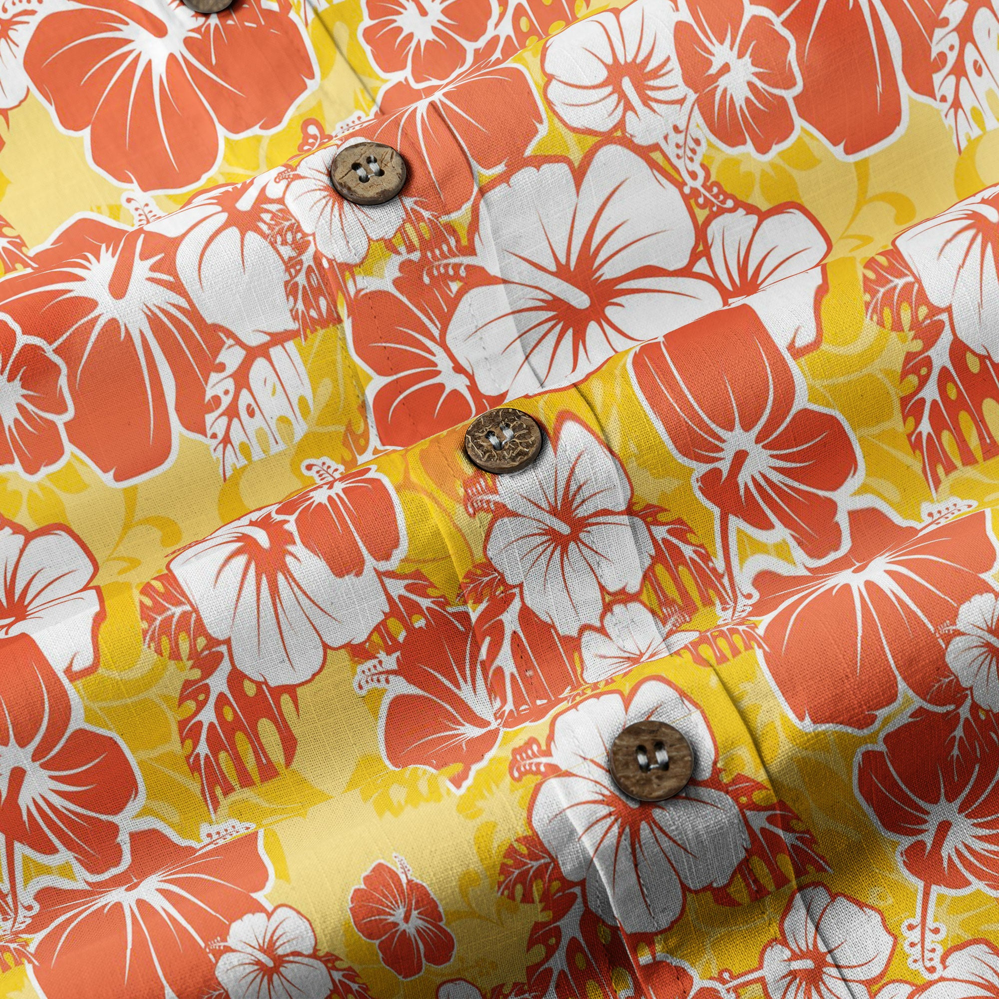 Hibiscus Floral Pattern Hawaiian Button Up Long Sleeve Shirt, Sea Hawaii Shirt - The Palmix