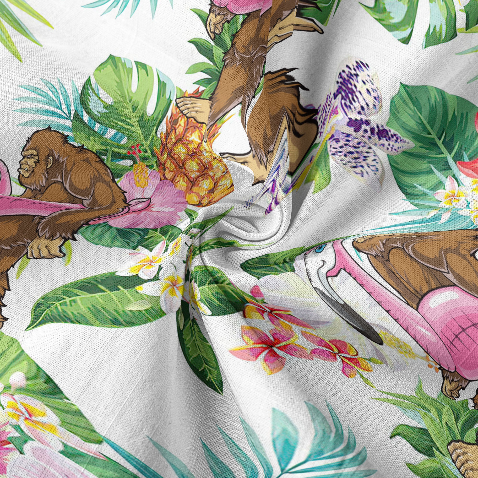 Camo Bigfoot Hawaiian Shirt Men Women, Hibiscus Bigfoot Sasquatch Hawaiian Shirt, Bigfoot Summer Beach Aloha Short Sleeve Button Down - The Palmix