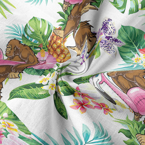 Camo Bigfoot Hawaiian Shirt Men Women, Hibiscus Bigfoot Sasquatch Hawaiian Shirt, Bigfoot Summer Beach Aloha Short Sleeve Button Down - The Palmix