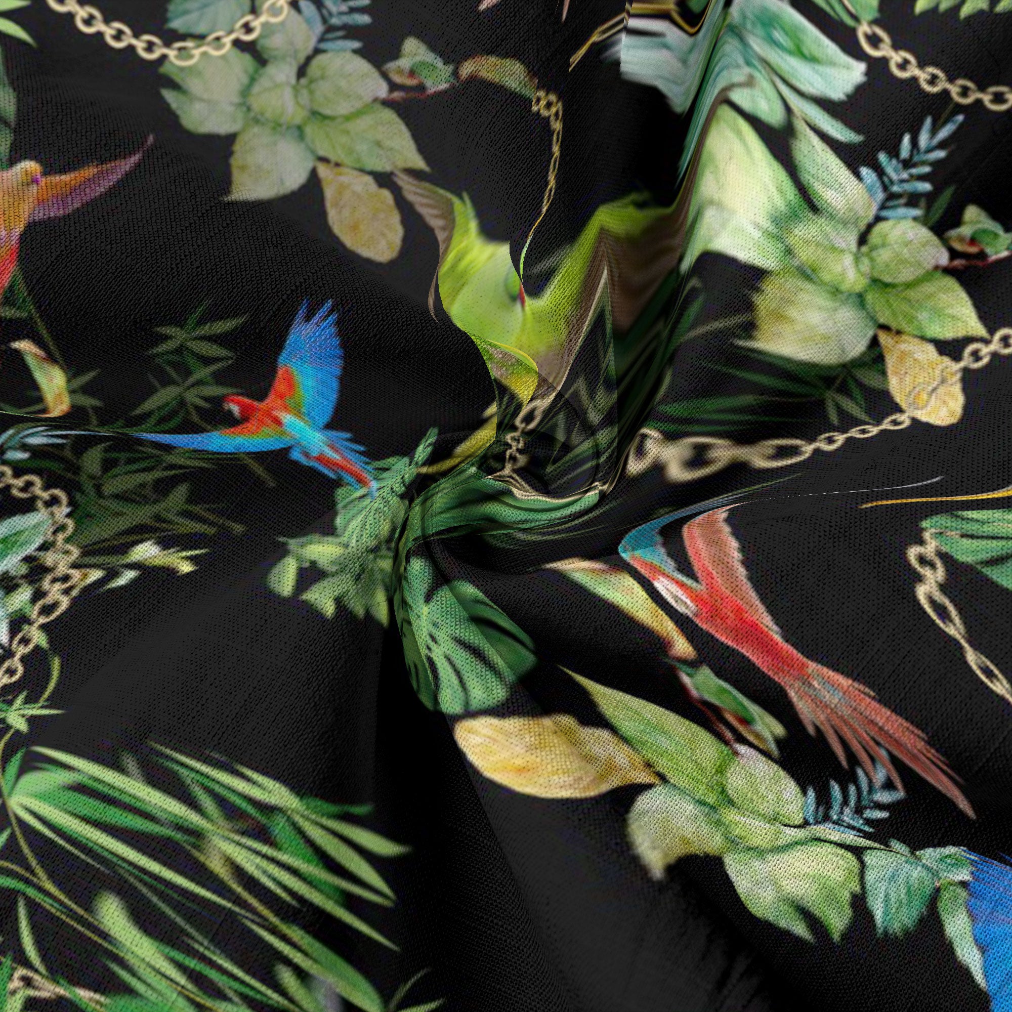 Parrot Hawaiian Long Sleeve Shirt, Tropical Hawaiian Long Shirt, Summer Hawaiian Beach Shirt - The Palmix