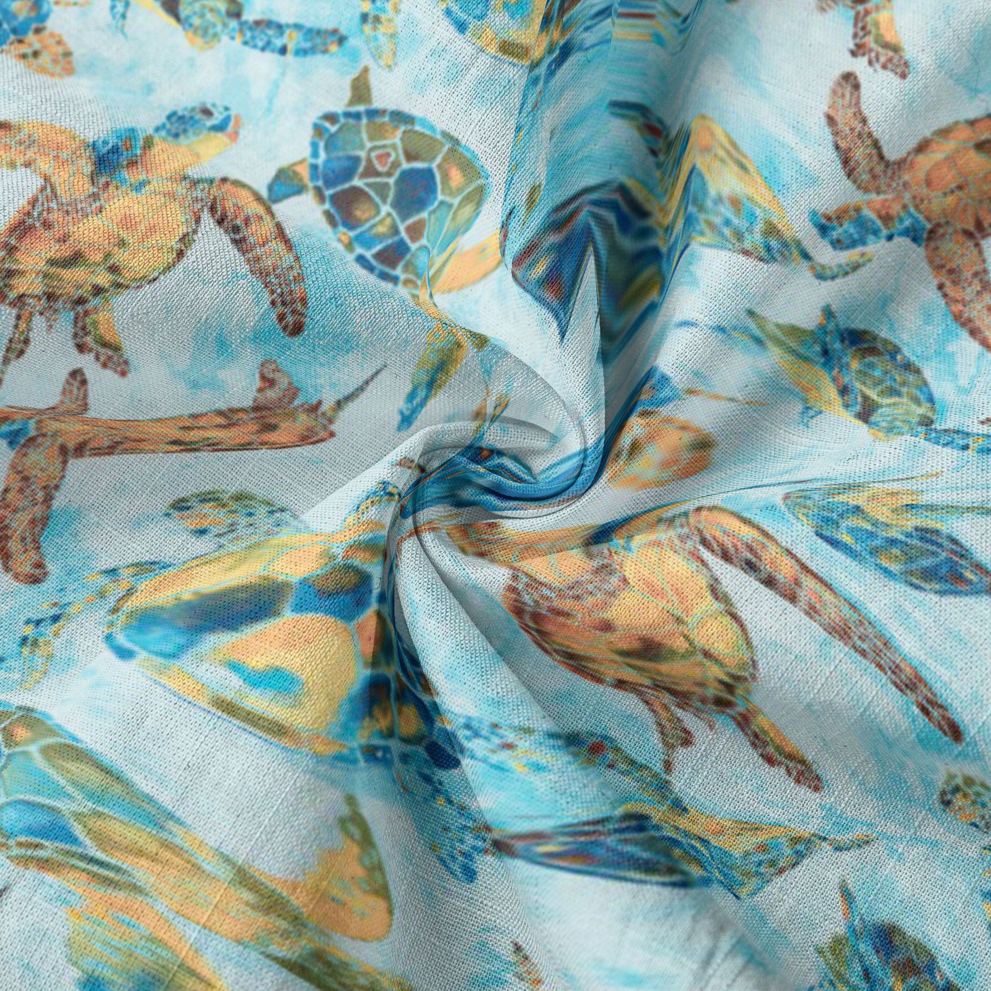 Turtle Hawaiian Long Sleeve Shirt for Men, Ocean Hawaiian Long Shirt - The Palmix