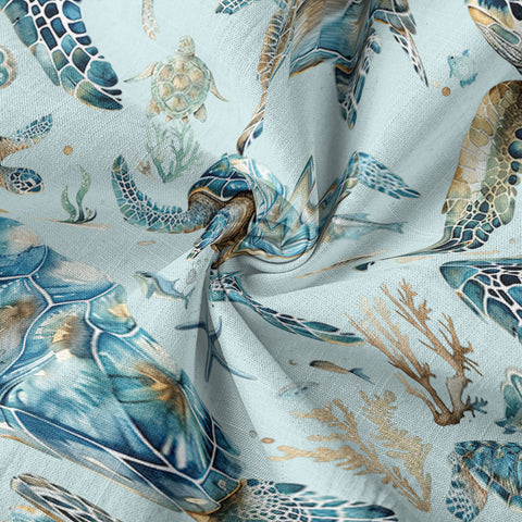Tropical Turtle Hawaiian Shirts for Men Women, Sea Turtle Aloha Summer Beach Shirt - The Palmix