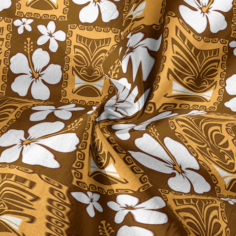 Tiki Mask Pattern Hawaiian Shirt, Floral Pattern Shirt - The Palmix
