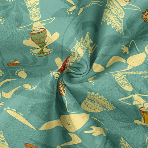 Tiki Mask Pattern Hawaiian Shirt, Floral Pattern Shirt - The Palmix
