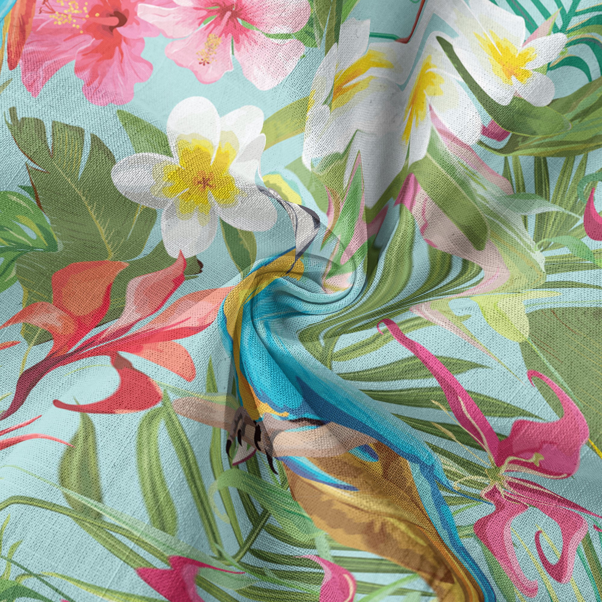 Tropical Parrot Summer Hawaiian Button Down Shirt, Parrot Flowers Pattern Hawaii Shirt - The Palmix