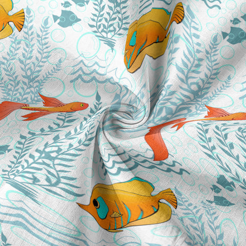 Sea Ocean Fish Women's Hawaiian Shirt, Sea Ocean Fish Print - The Palmix