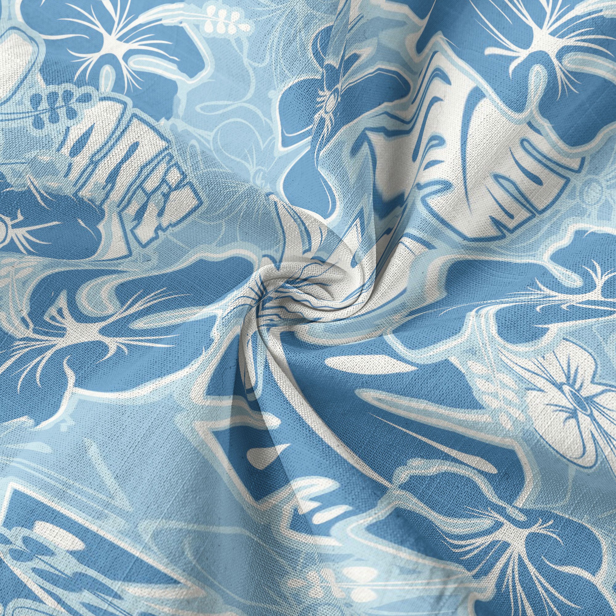 Hibiscus Floral Pattern Hawaiian Button Up Long Sleeve Shirt, Sea Hawaii Shirt - The Palmix