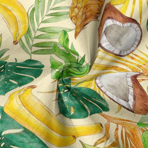 Tropical Fruits Aloha Hawaiian Button Up Long Sleeve Shirt, Summer Beach Aloha Hawaii Shirt - The Palmix