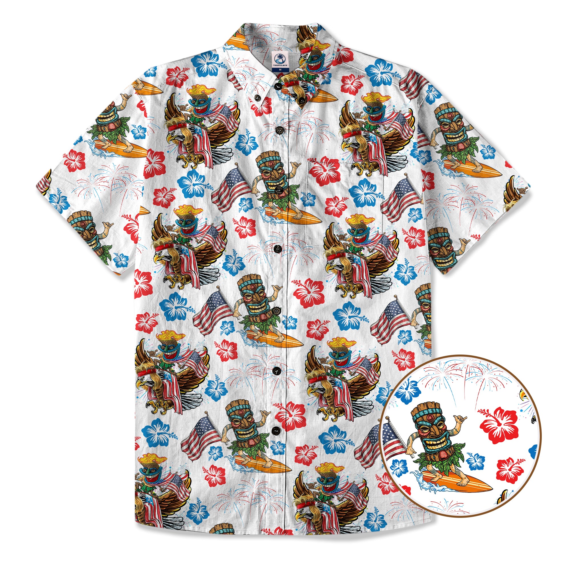 Tiki Mask Independence Day - Cotton Hawaii Shirt