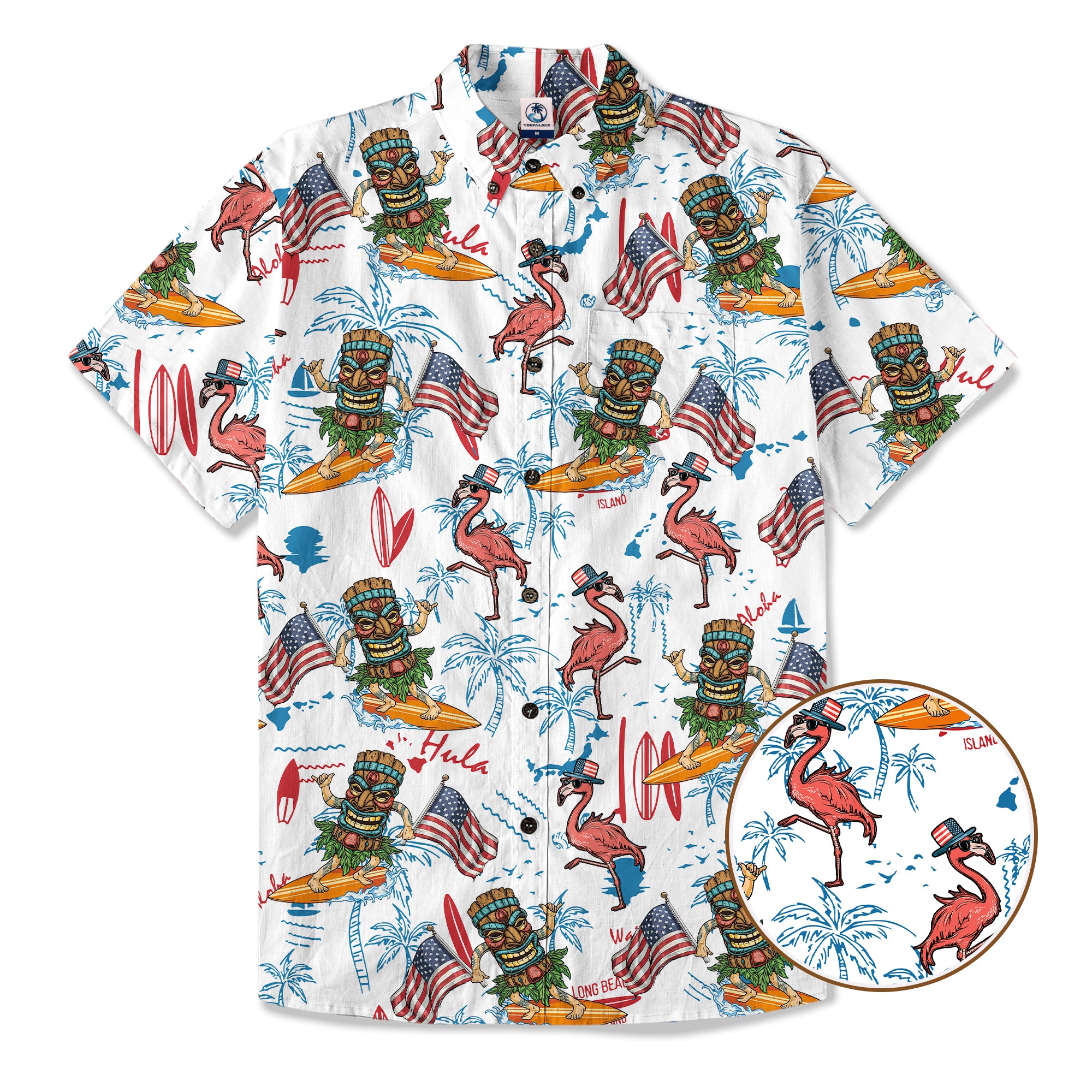 Tiki Mask Independence Day - Cotton Hawaii Shirt