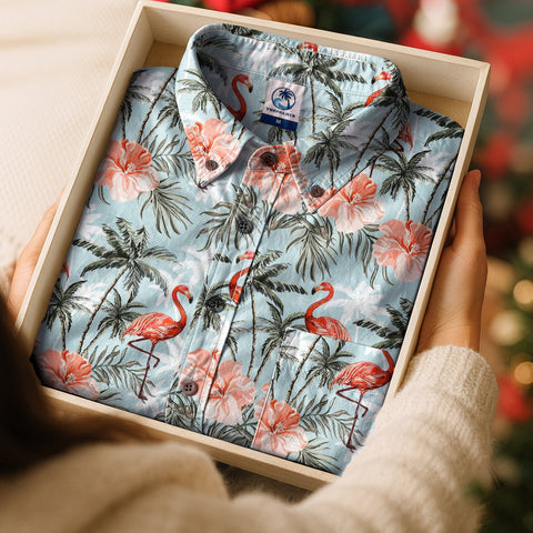 Flamingo Aloha Hawaii Shirt, Summer Beach Hawaii Shirt