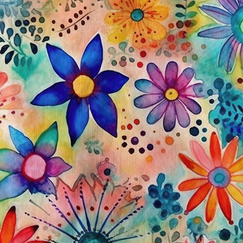 Hippie Flowers Seamless Patterns Hawaii Shirt, Groovy Floral Pattern Hawaiian Shirt