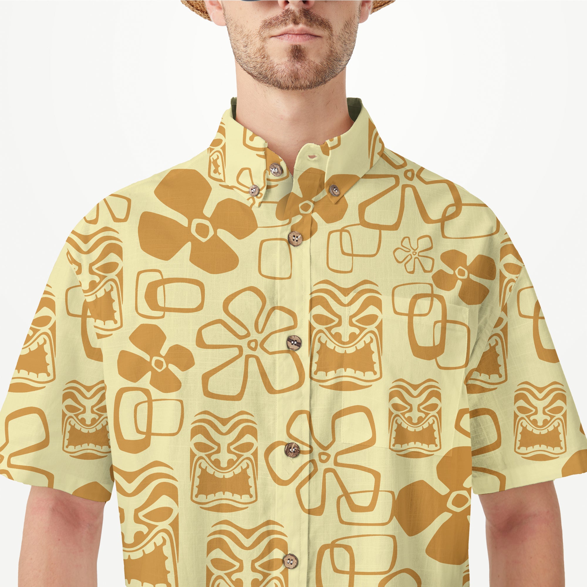 Tiki Mask Hawaii Shirt, Aloha Tiki Mask Pattern Hawaii Shirt