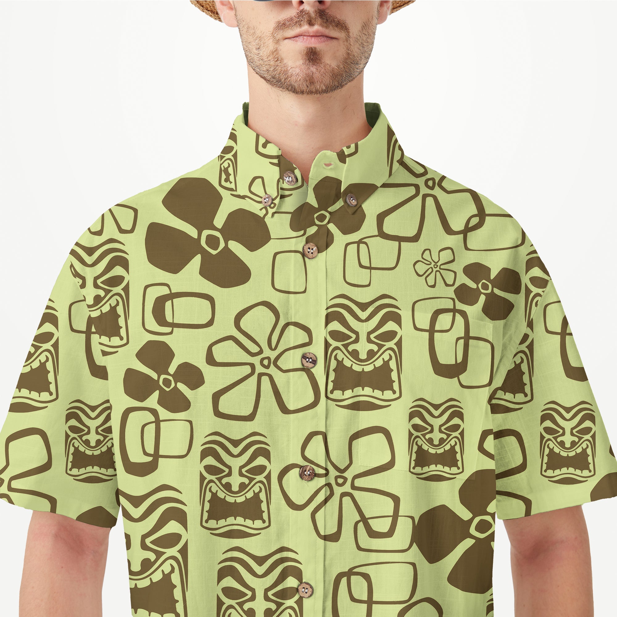 Tiki Mask Hawaii Shirt, Aloha Tiki Mask Pattern Hawaii Shirt