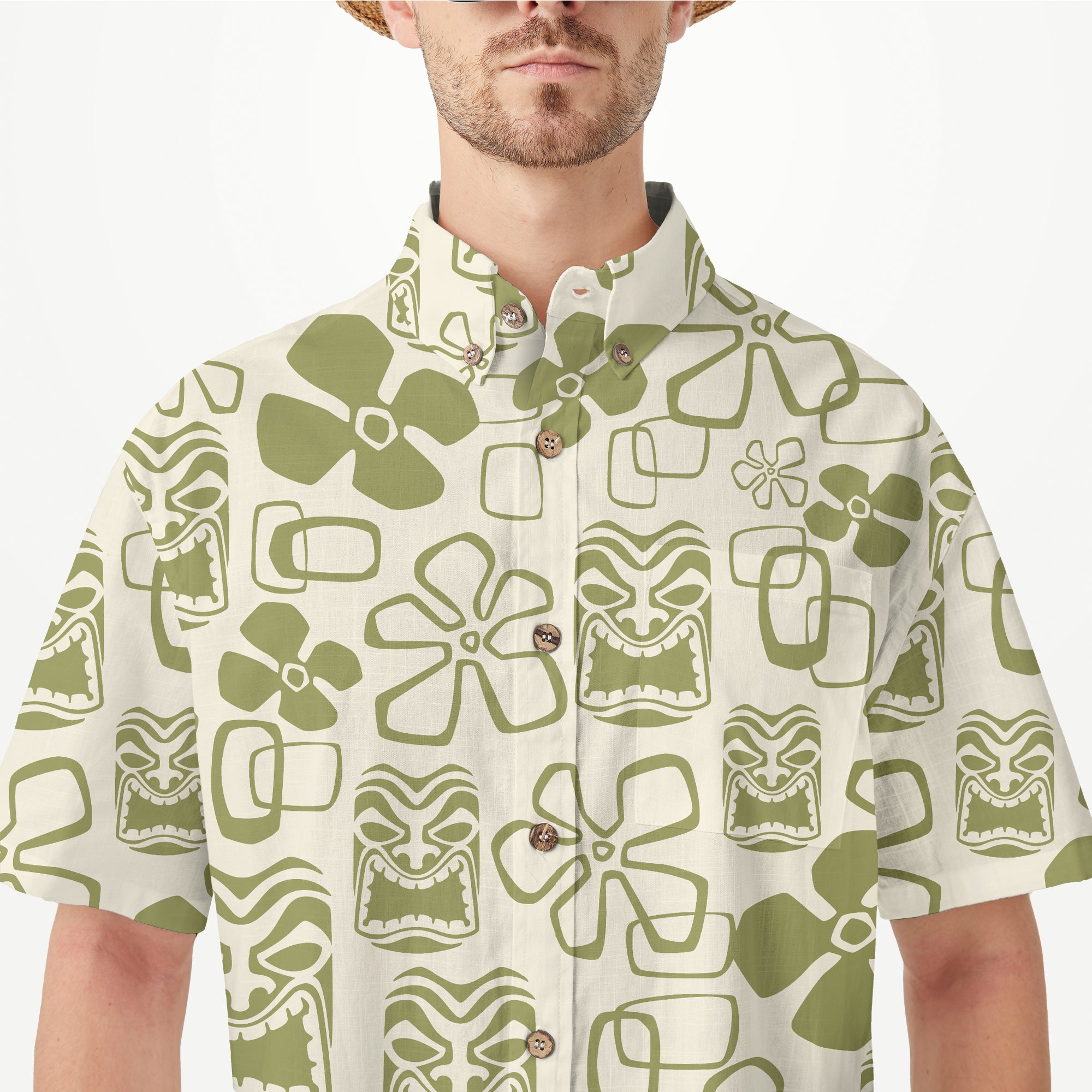 Tiki Mask Hawaii Shirt, Aloha Tiki Mask Pattern Hawaii Shirt