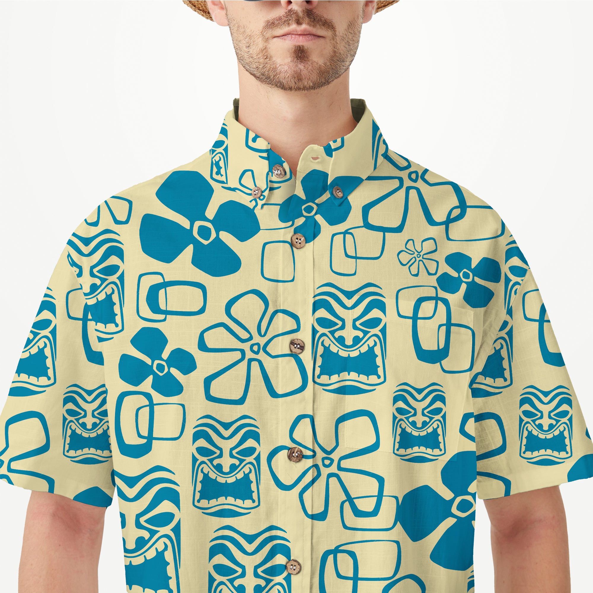 Tiki Mask Hawaii Shirt, Aloha Tiki Mask Pattern Hawaii Shirt