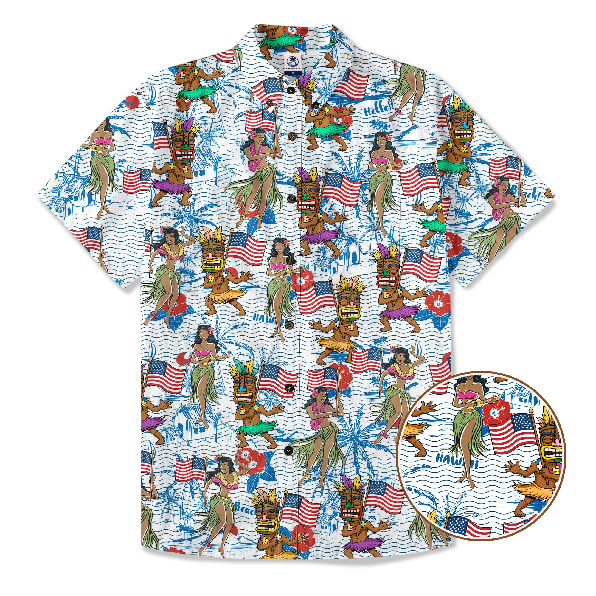 Tiki Mask Independence Day - Cotton Hawaii Shirt