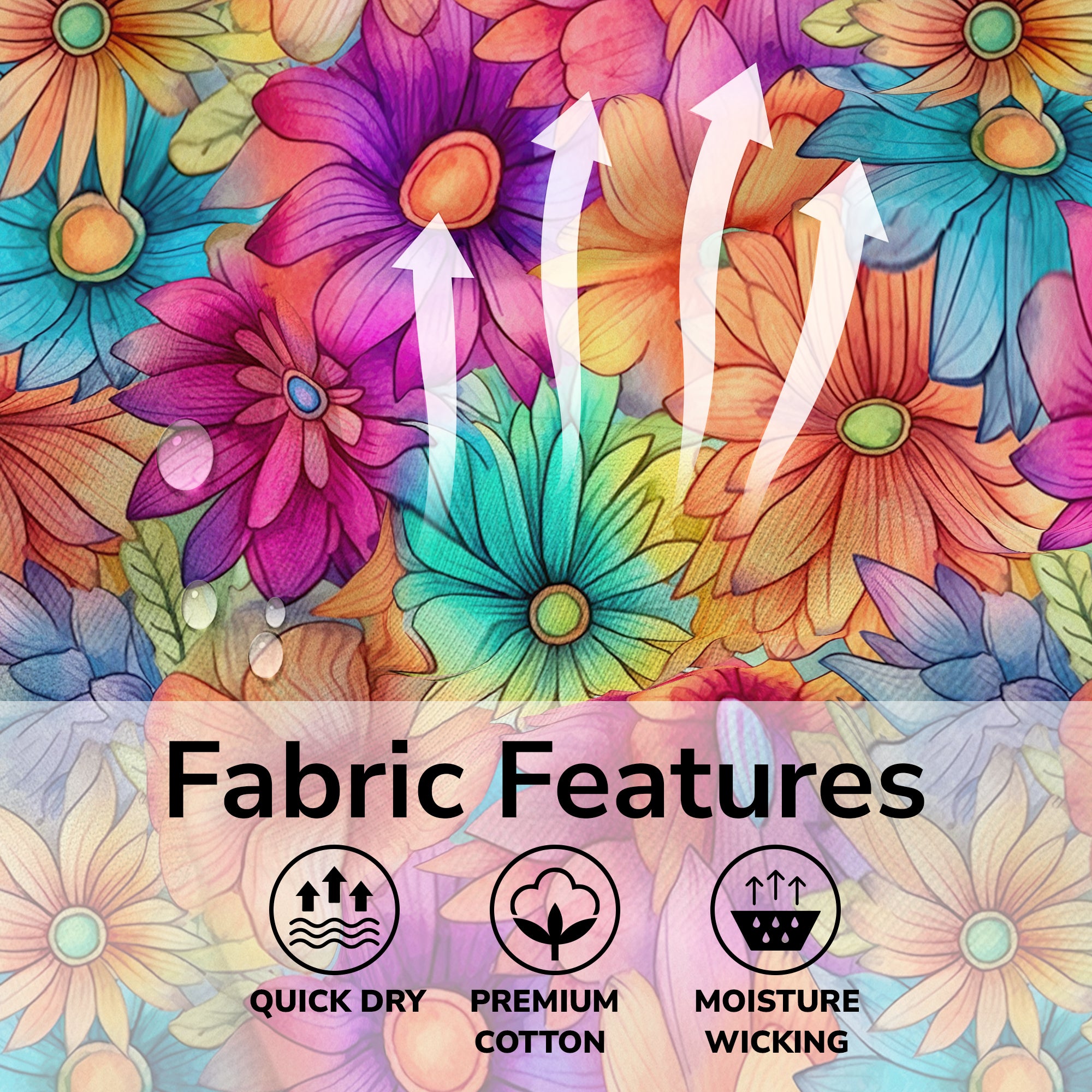 Hippie Flowers Seamless Patterns Hawaii Shirt, Groovy Floral Pattern Hawaiian Shirt
