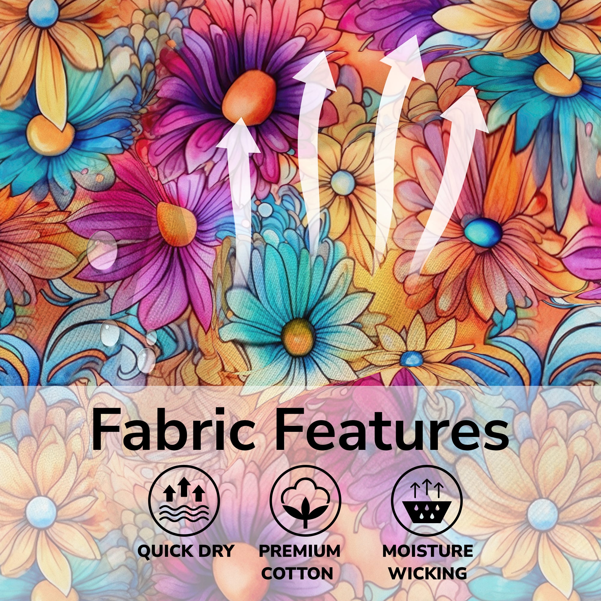 Hippie Flowers Seamless Patterns Hawaii Shirt, Groovy Floral Pattern Hawaiian Shirt