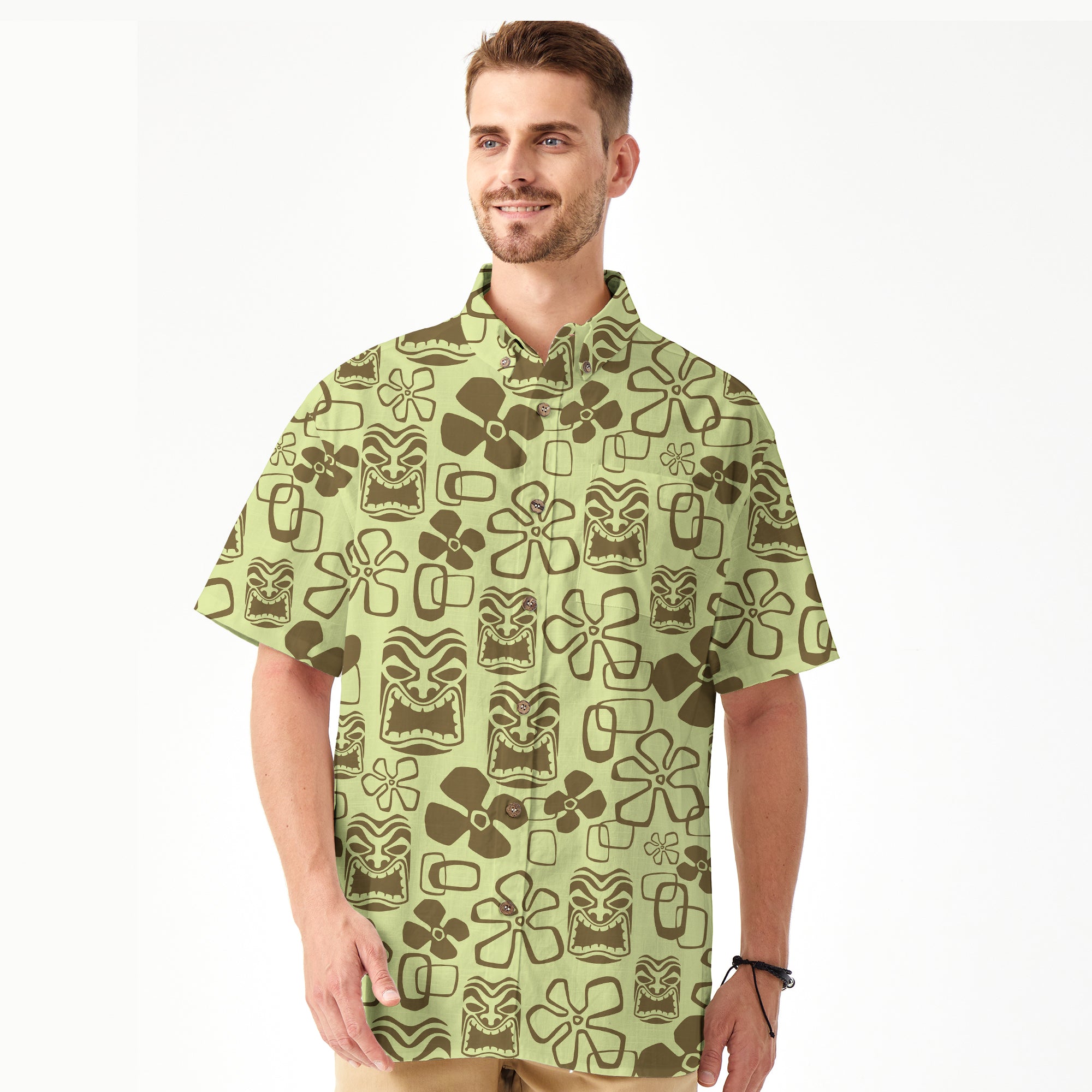 Tiki Mask Hawaii Shirt, Aloha Tiki Mask Pattern Hawaii Shirt