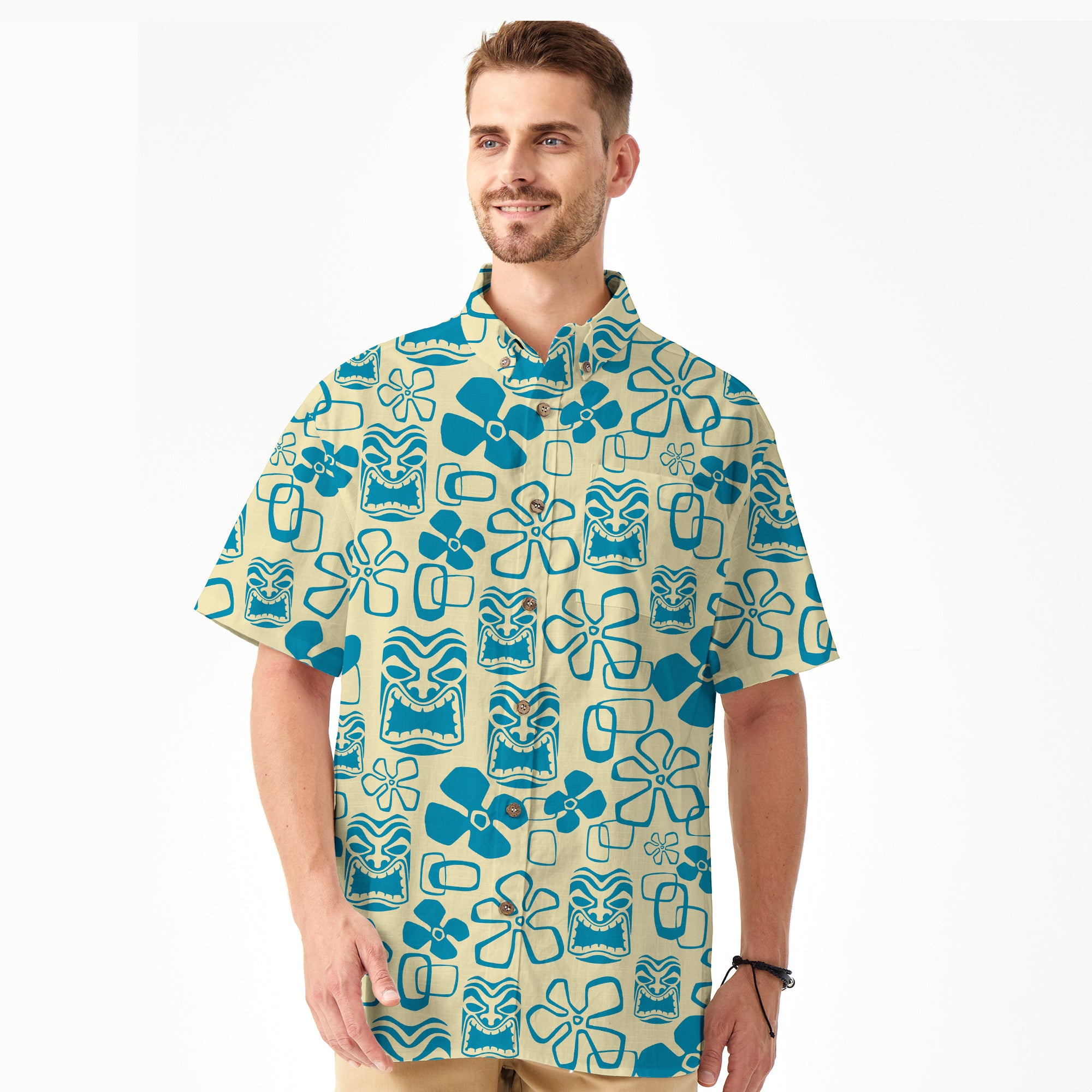 Tiki Mask Hawaii Shirt, Aloha Tiki Mask Pattern Hawaii Shirt
