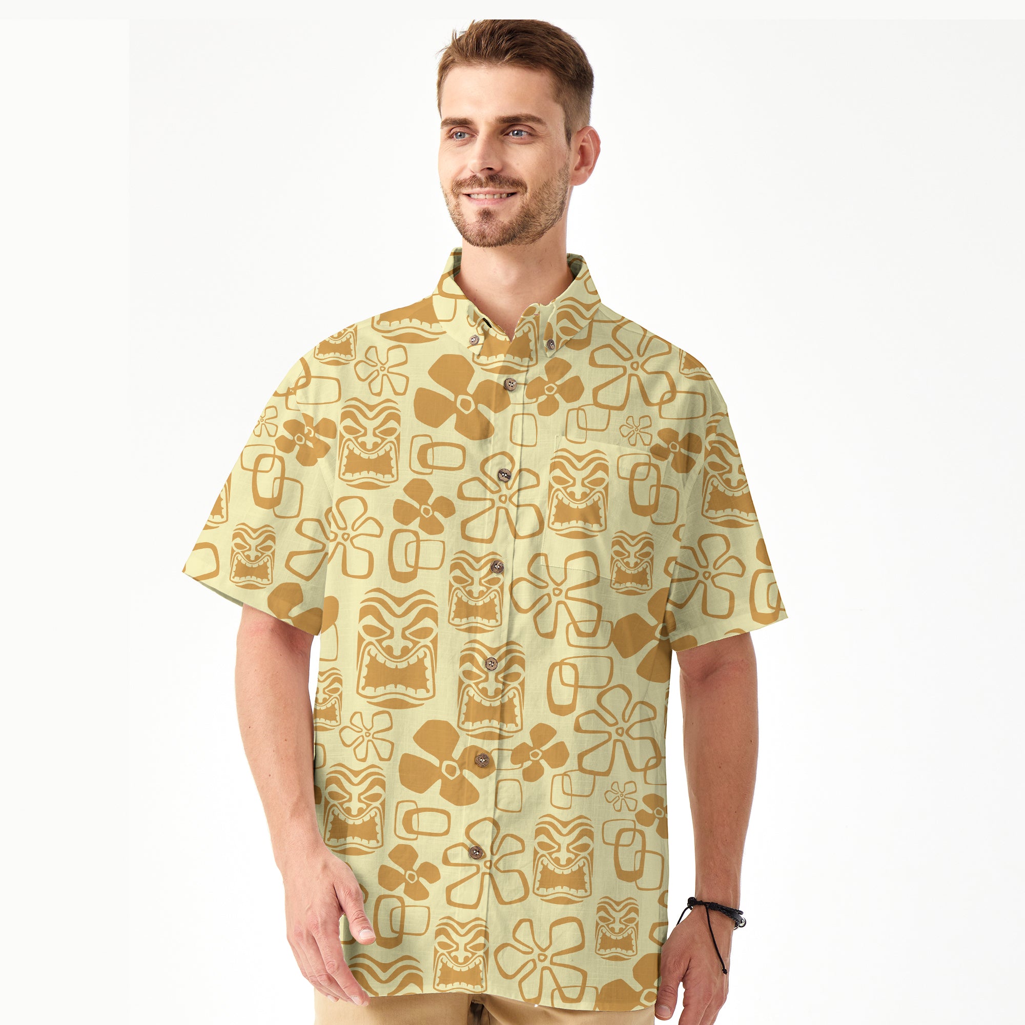 Tiki Mask Hawaii Shirt, Aloha Tiki Mask Pattern Hawaii Shirt