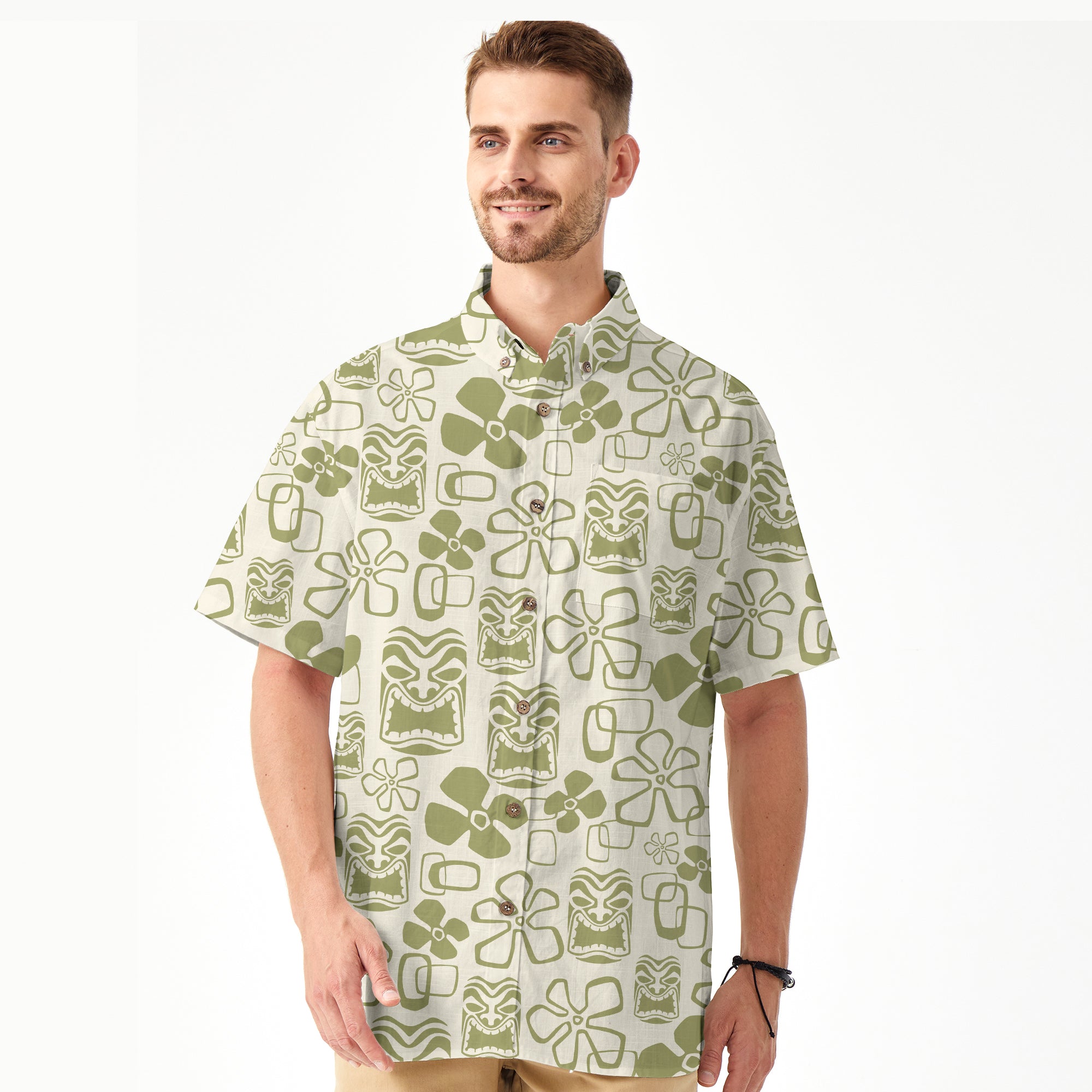 Tiki Mask Hawaii Shirt, Aloha Tiki Mask Pattern Hawaii Shirt