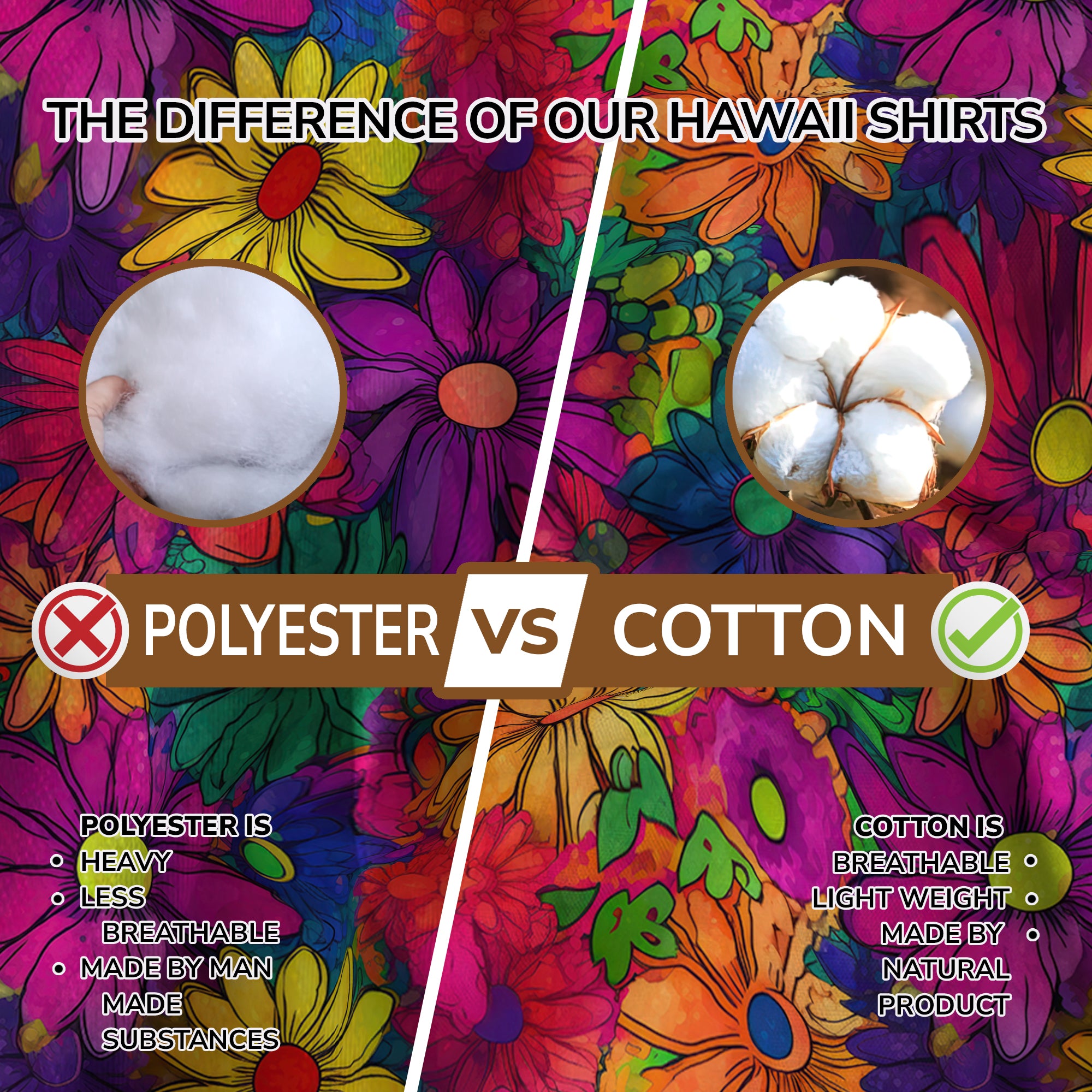 Hippie Flowers Seamless Patterns Hawaii Shirt, Groovy Floral Pattern Hawaiian Shirt