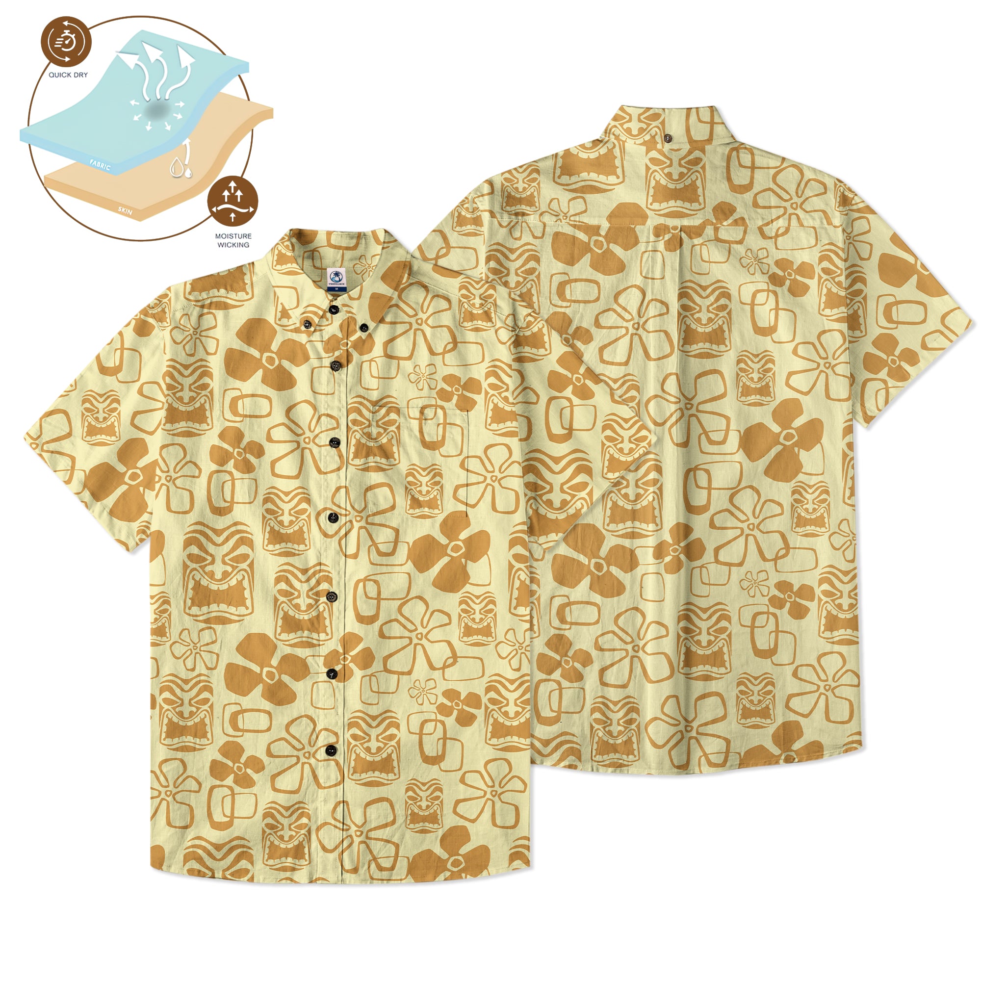 Tiki Mask Hawaii Shirt, Aloha Tiki Mask Pattern Hawaii Shirt