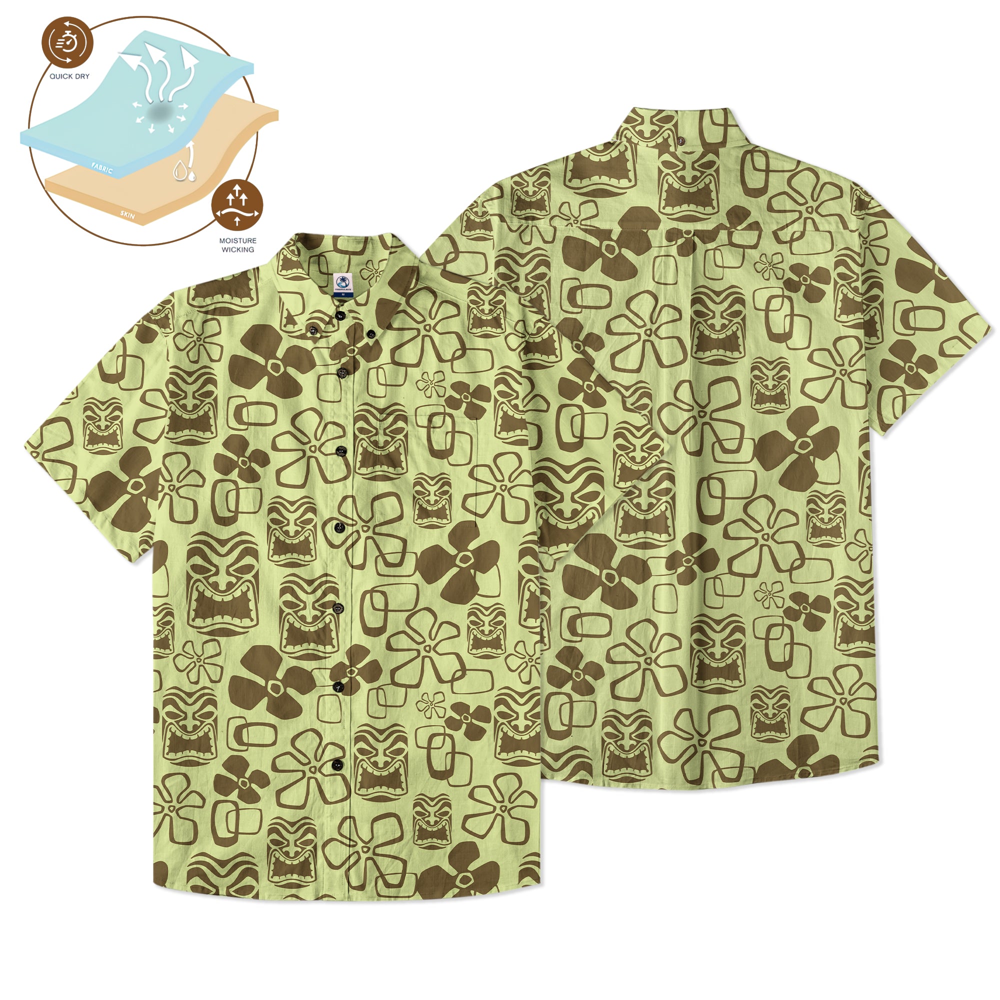 Tiki Mask Hawaii Shirt, Aloha Tiki Mask Pattern Hawaii Shirt