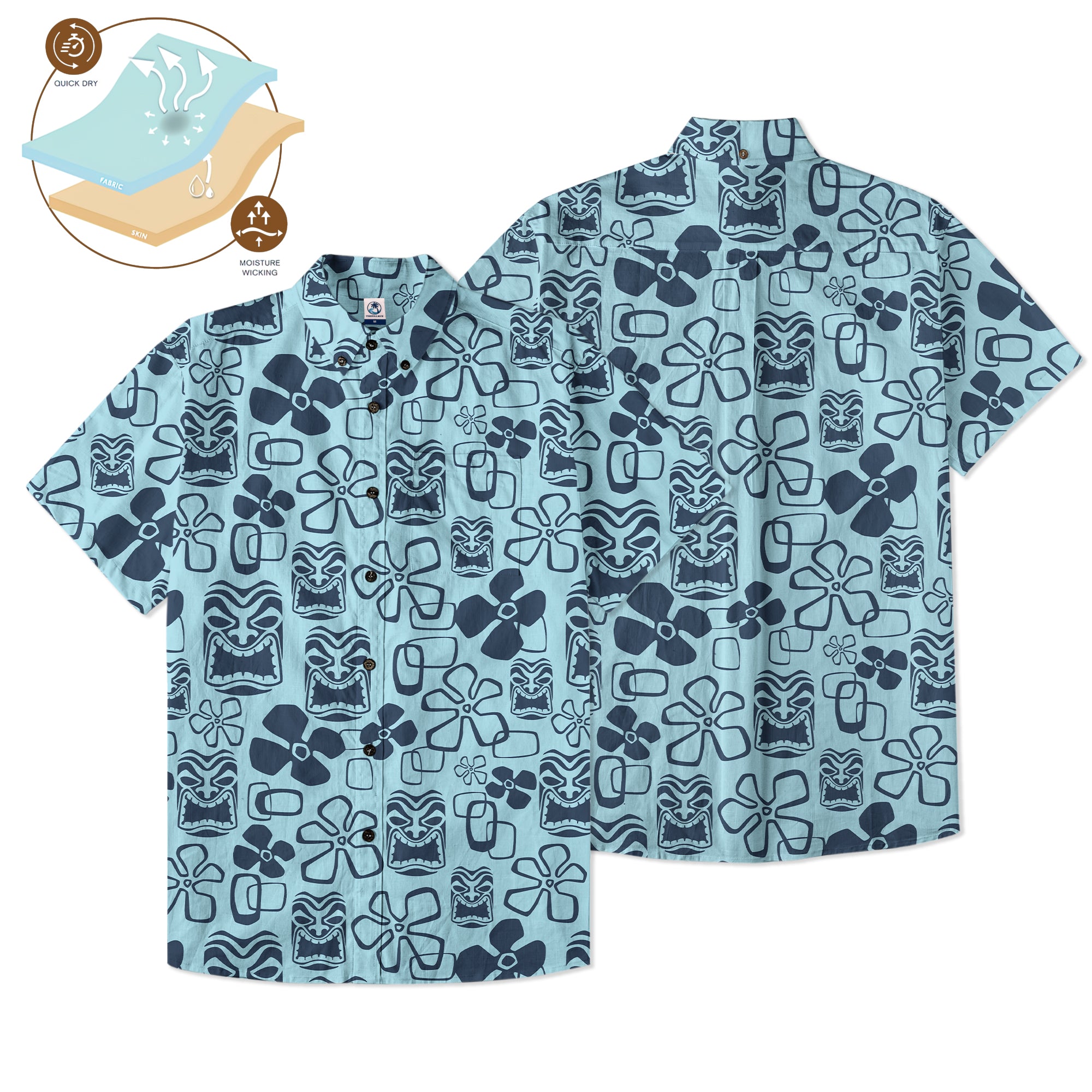 Tiki Mask Hawaii Shirt, Aloha Tiki Mask Pattern Hawaii Shirt
