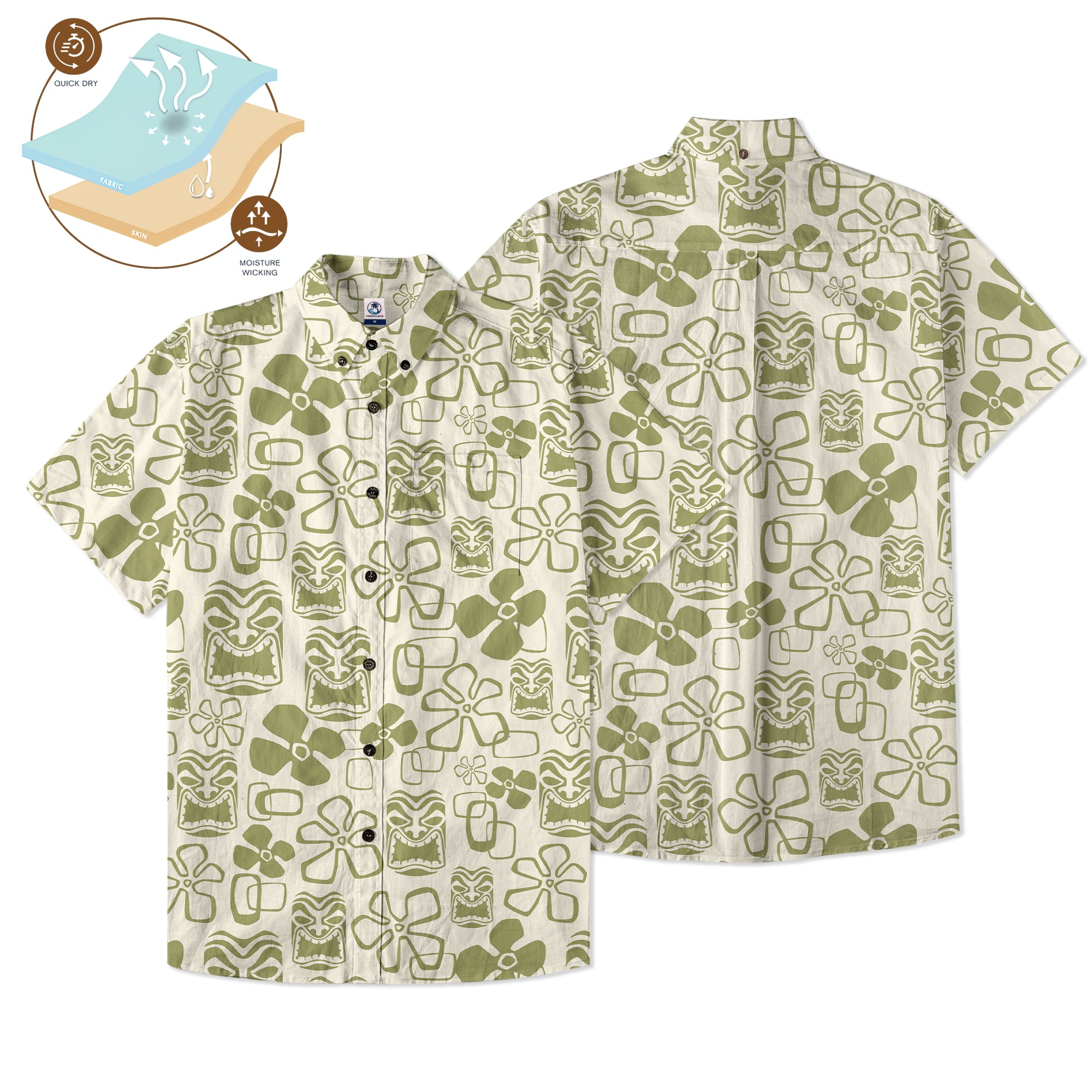 Tiki Mask Hawaii Shirt, Aloha Tiki Mask Pattern Hawaii Shirt