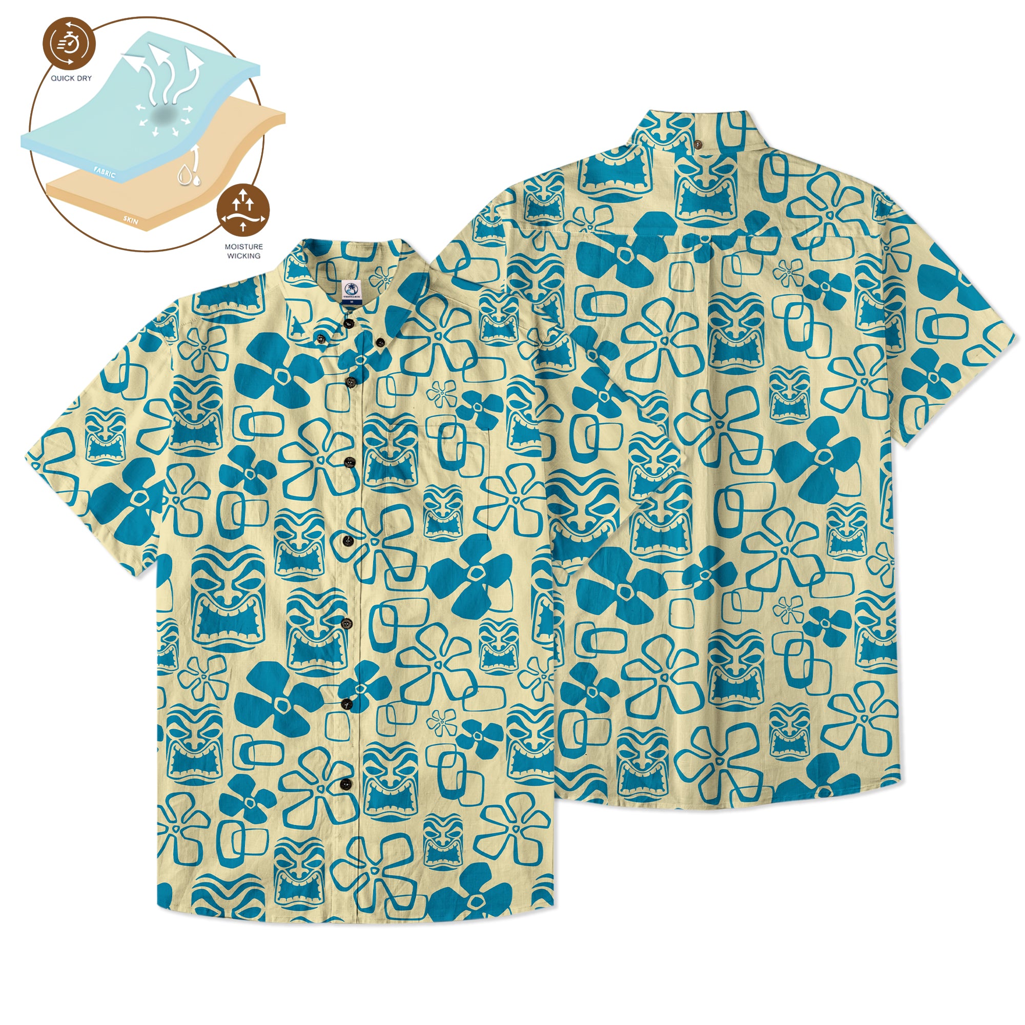 Tiki Mask Hawaii Shirt, Aloha Tiki Mask Pattern Hawaii Shirt