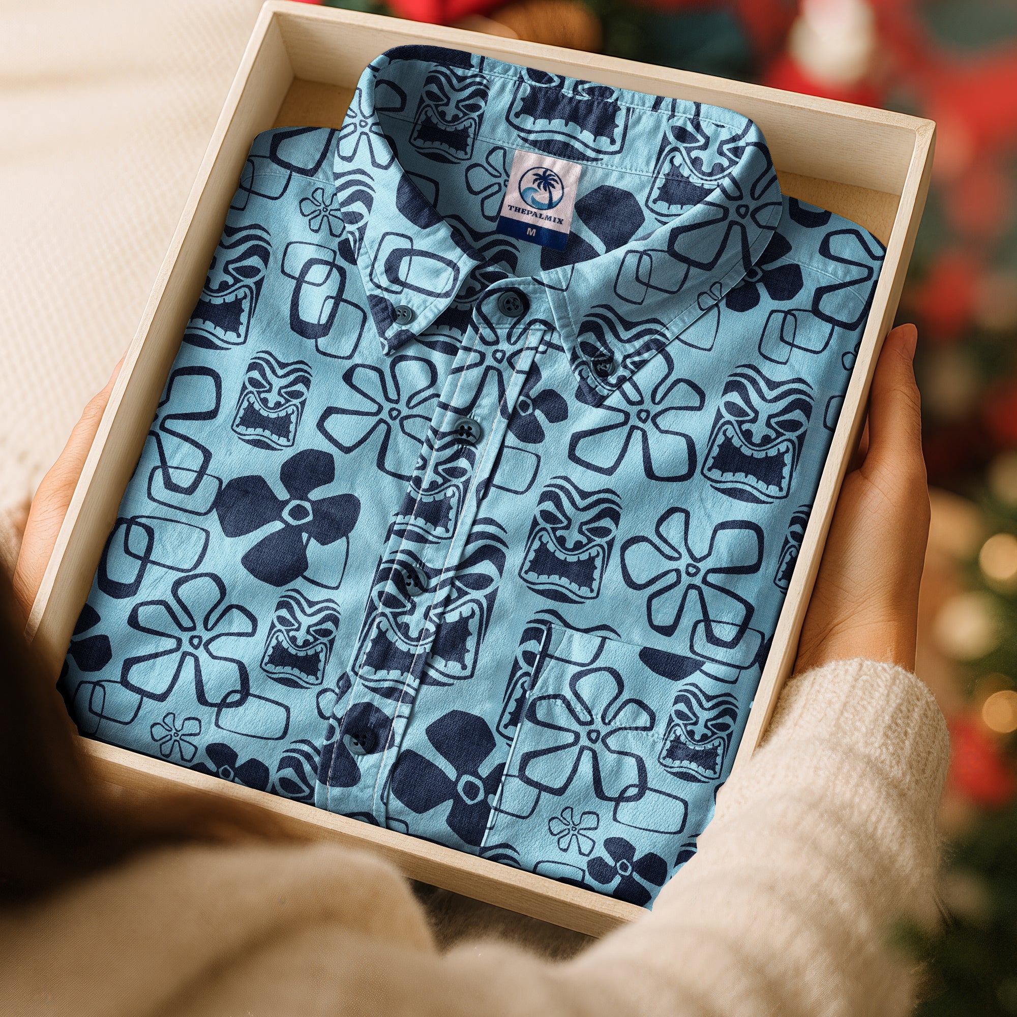 Tiki Mask Hawaii Shirt, Aloha Tiki Mask Pattern Hawaii Shirt