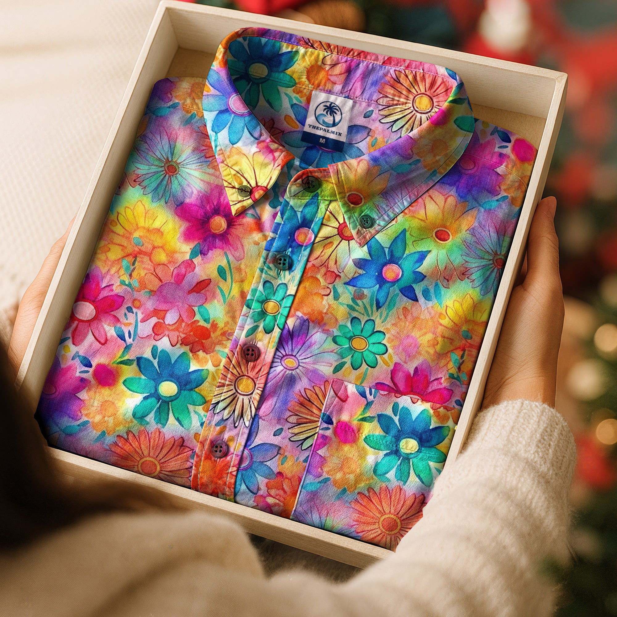 Hippie Flowers Seamless Patterns Hawaii Shirt, Groovy Floral Pattern Hawaiian Shirt