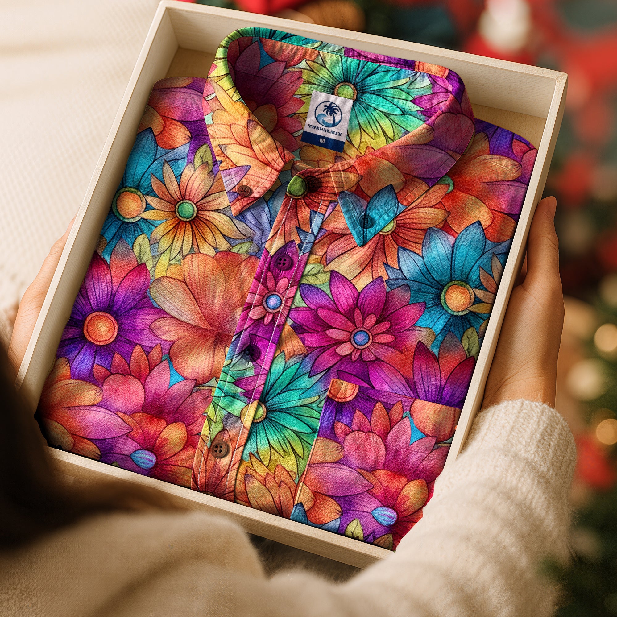 Hippie Flowers Seamless Patterns Hawaii Shirt, Groovy Floral Pattern Hawaiian Shirt