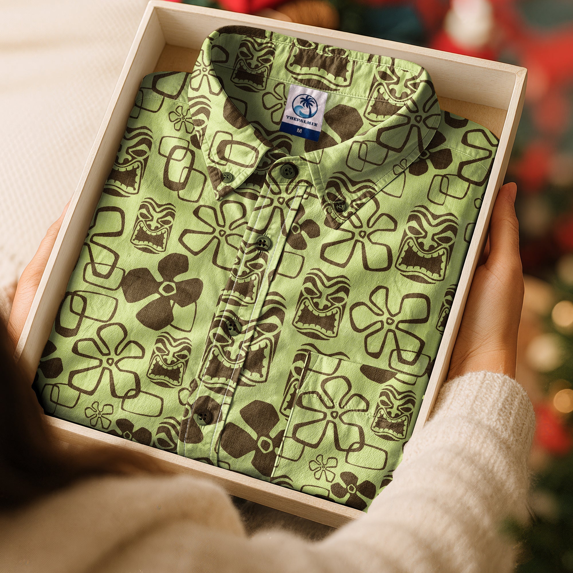 Tiki Mask Hawaii Shirt, Aloha Tiki Mask Pattern Hawaii Shirt