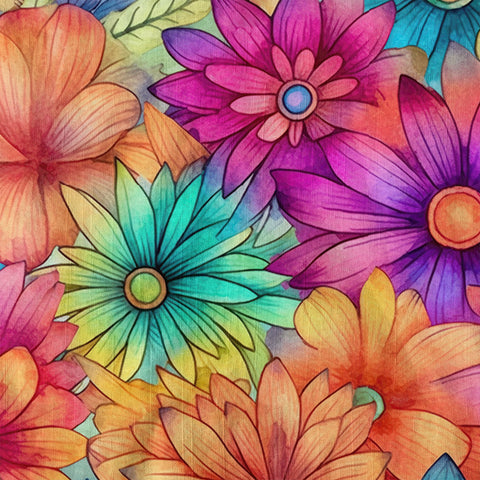 Hippie Flowers Seamless Patterns Hawaii Shirt, Groovy Floral Pattern Hawaiian Shirt