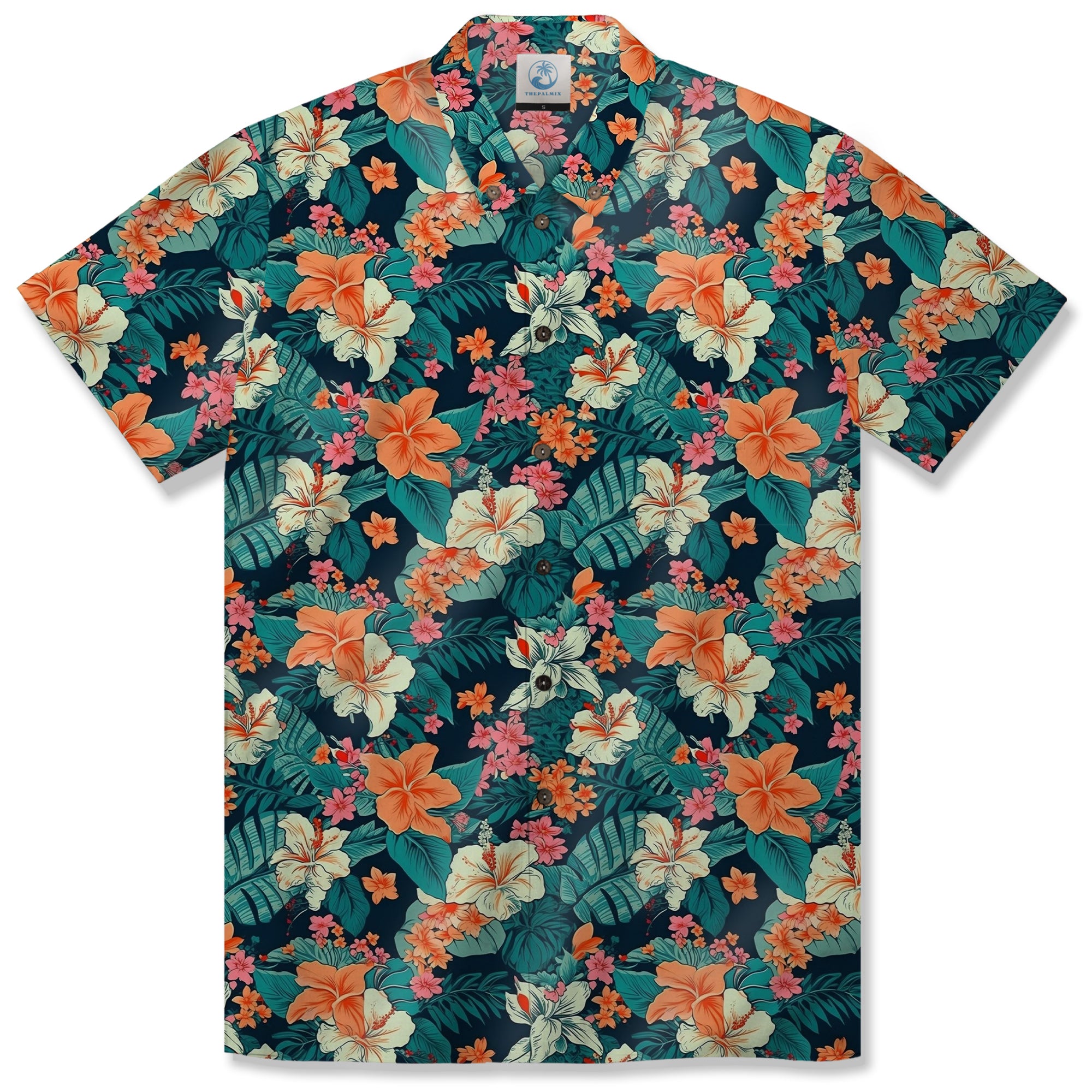 Tropical Flowers Seamless Patterns Hawaii Shirt, Aloha Floral Hawaiian Button Down Shirt - The Palmix