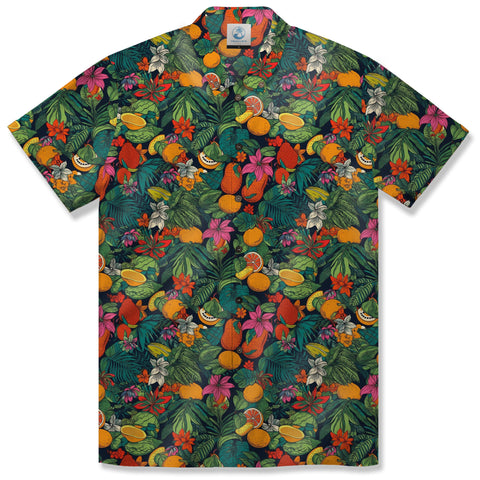 Electric Vibrant Tropical Beach Pattern Hawaiin Button Down Shirt - The Palmix