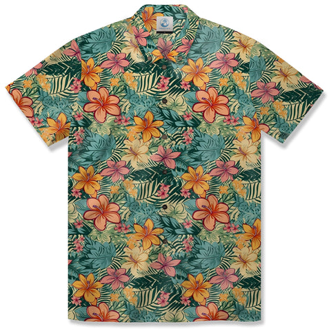 Retro Floral Seamless Patterns Hawaiian Shirt, Aloha Floral Pattern - The Palmix